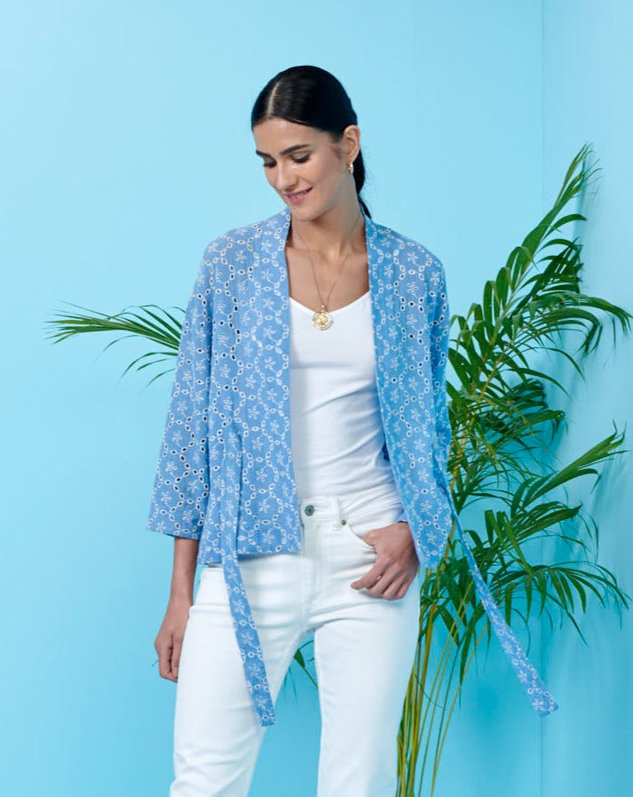 Blue Schiffli Jacket