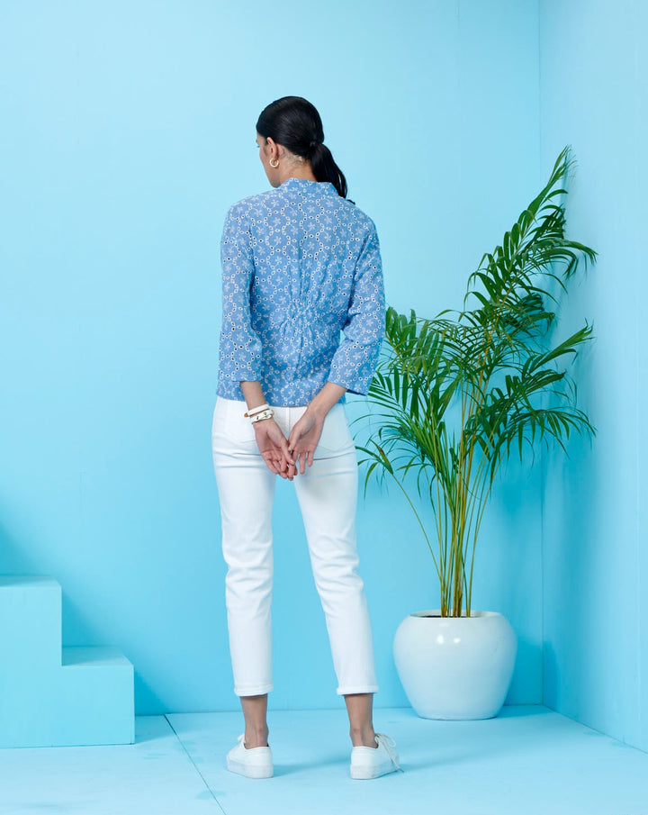 Blue Schiffli Jacket