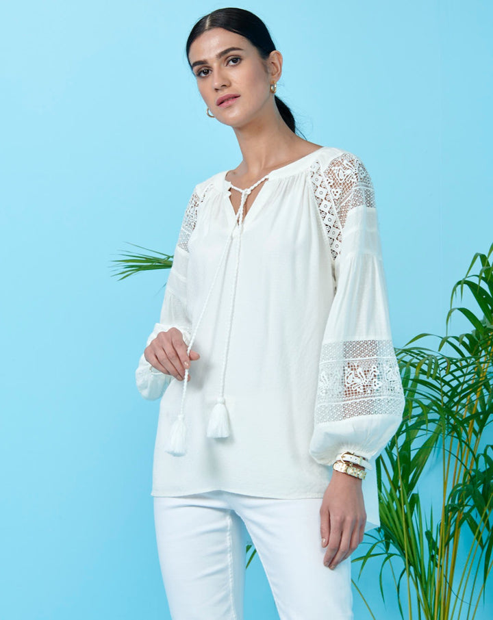 White Tassel Top
