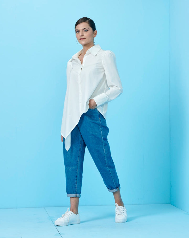 White Asymmetrical Shirt