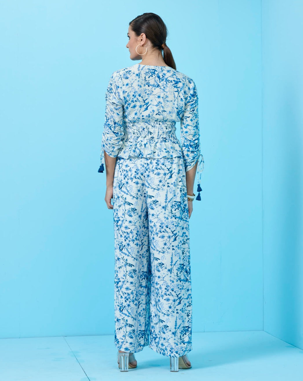 White Floral Pants