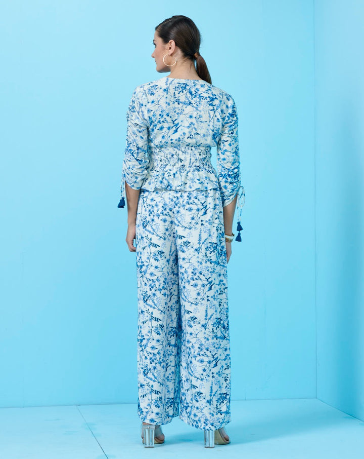 White Floral Pants