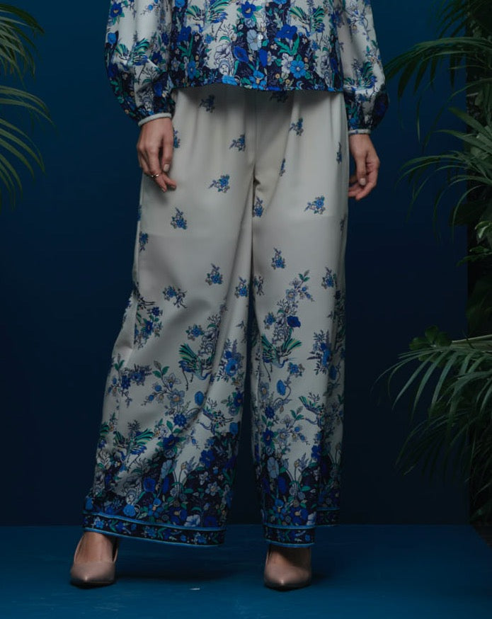 White Floral Pants