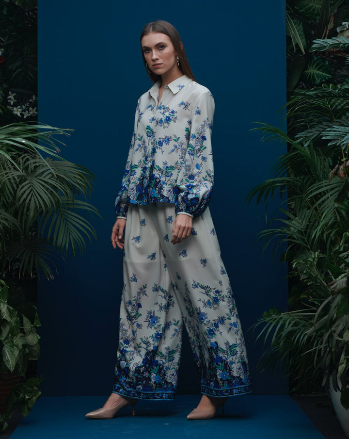 White Floral Pants