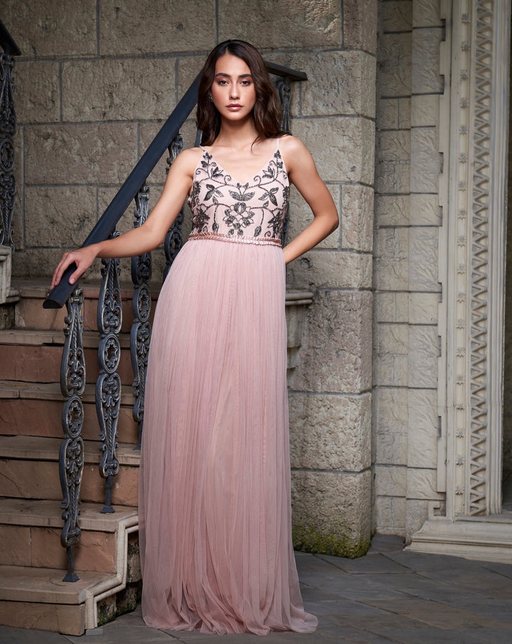 Ash Pink Net Gown
