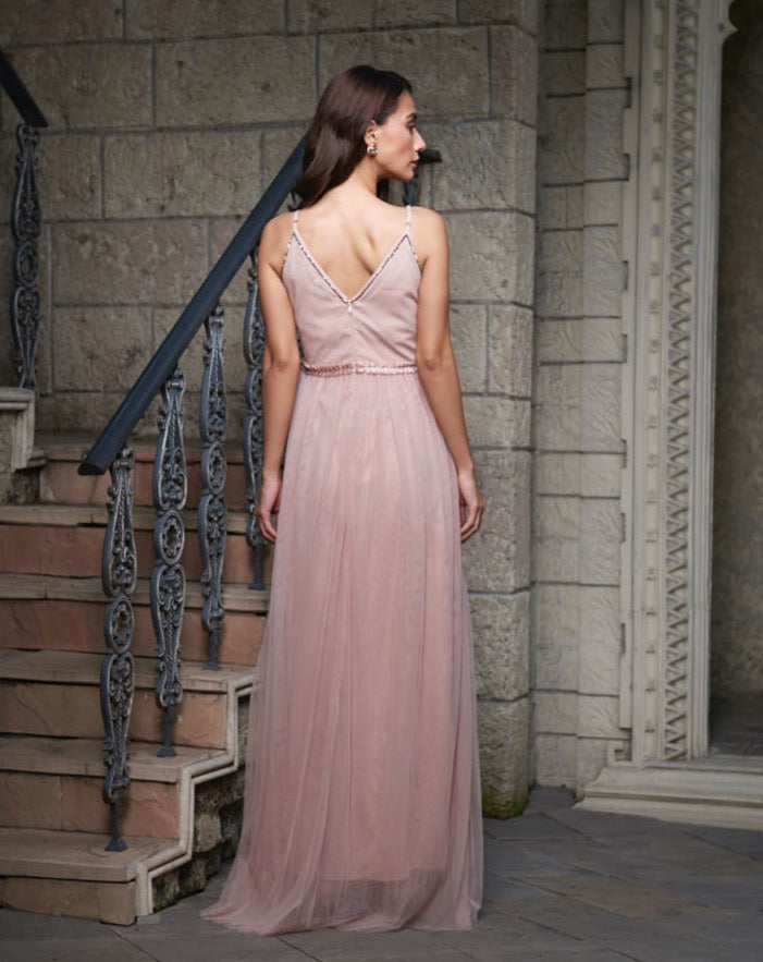Ash Pink Net Gown