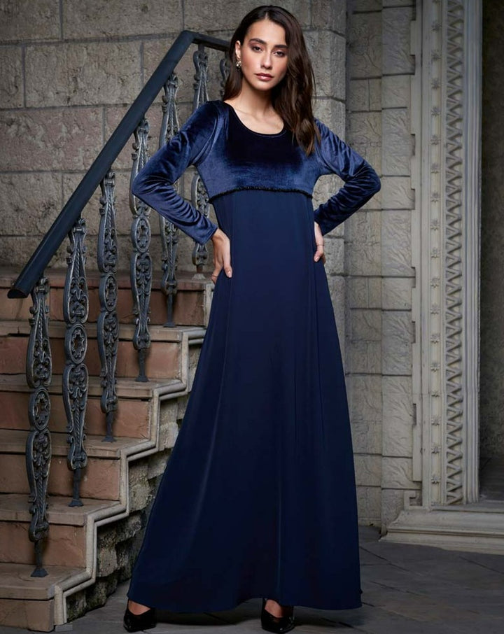 Blue Velvet Goddess Gown