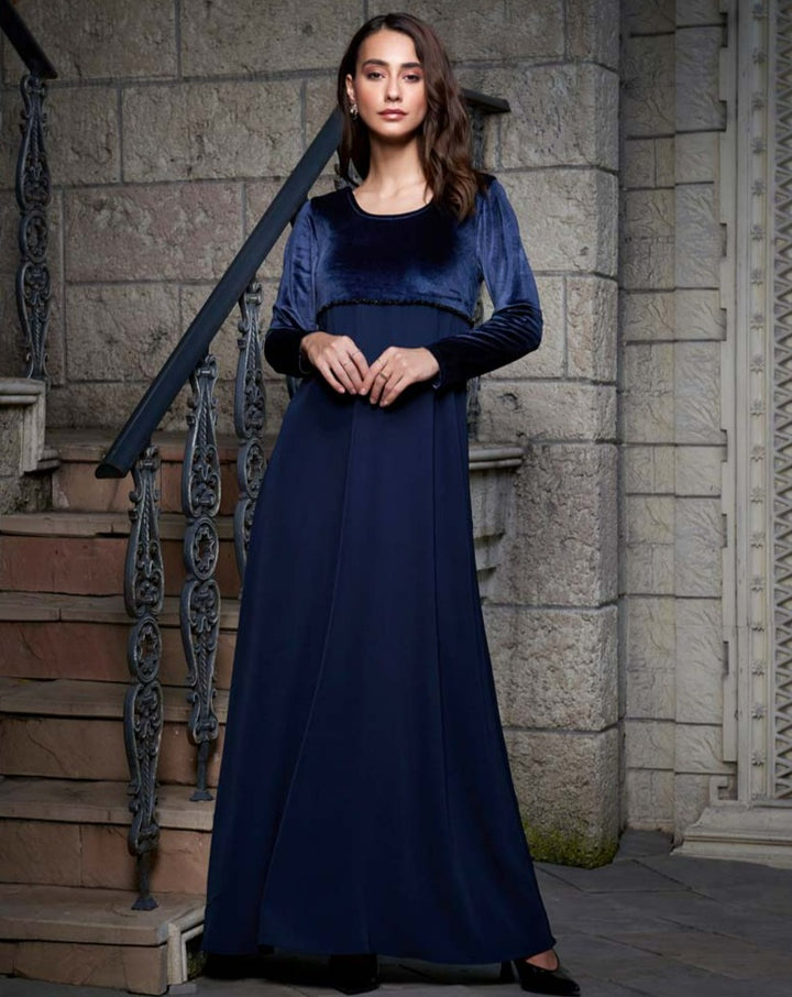 Blue Velvet Goddess Gown