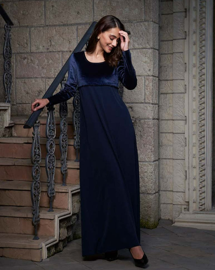 Blue Velvet Goddess Gown