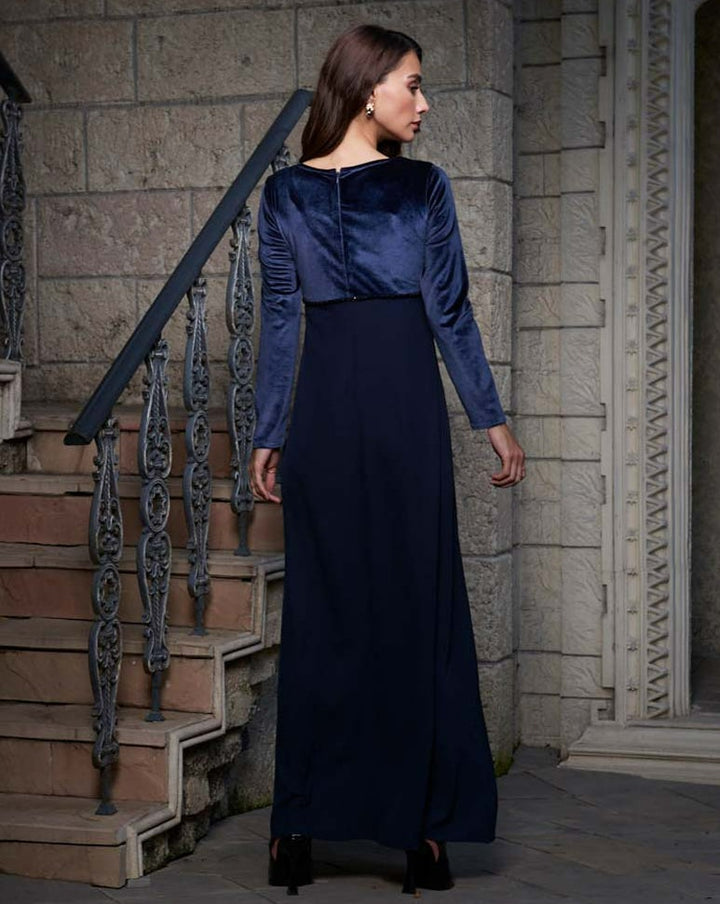 Blue Velvet Goddess Gown
