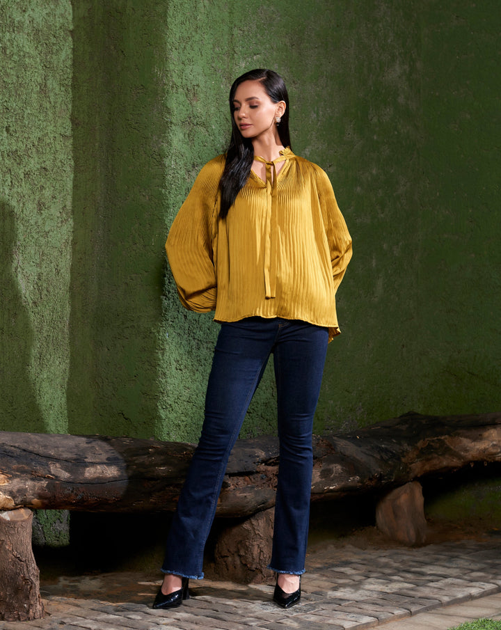 Gold Pleated Top