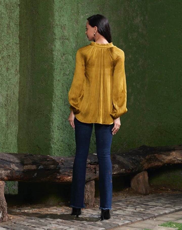 Gold Pleated Top