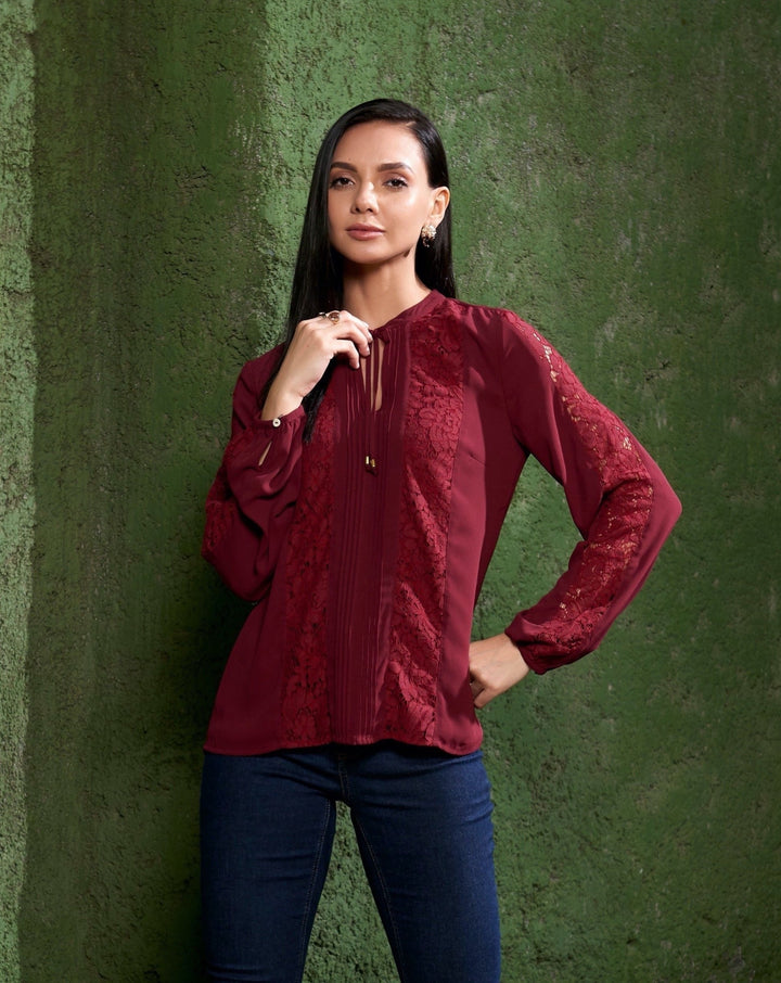 Mahogany Lace Top