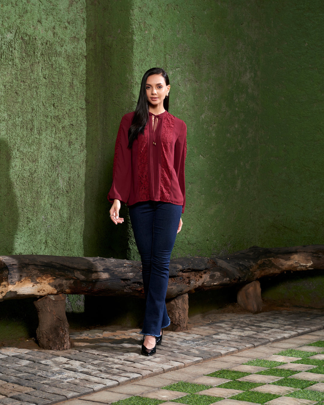 Mahogany Lace Top