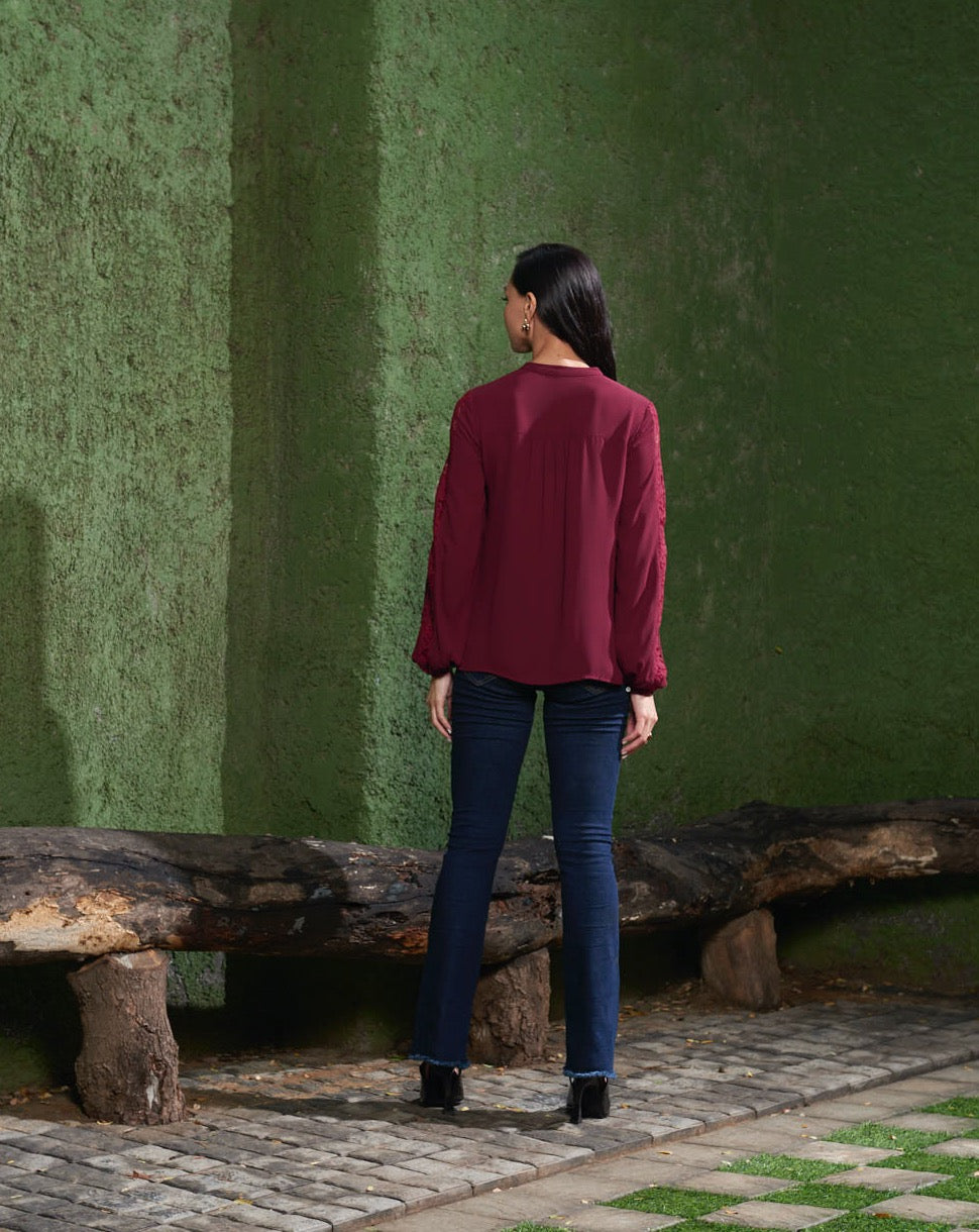 Mahogany Lace Top