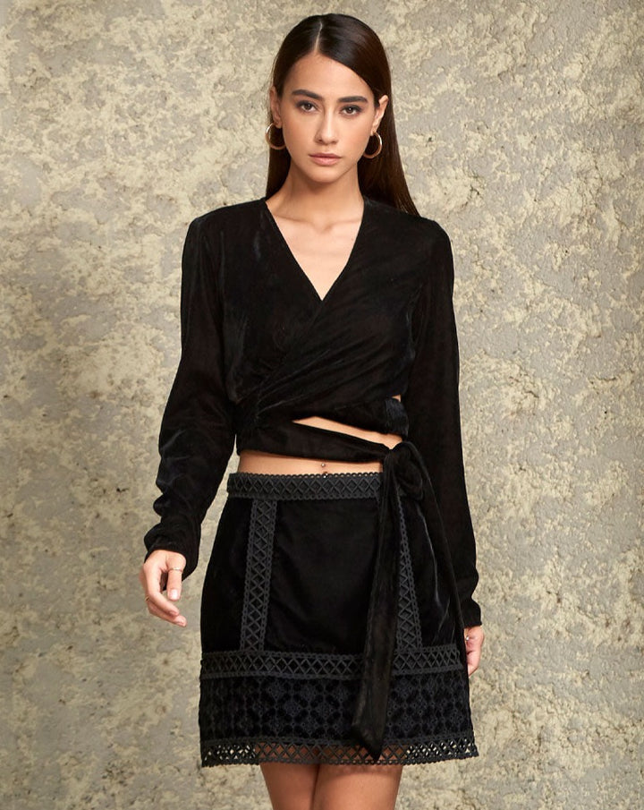 Velvet Wrap Top