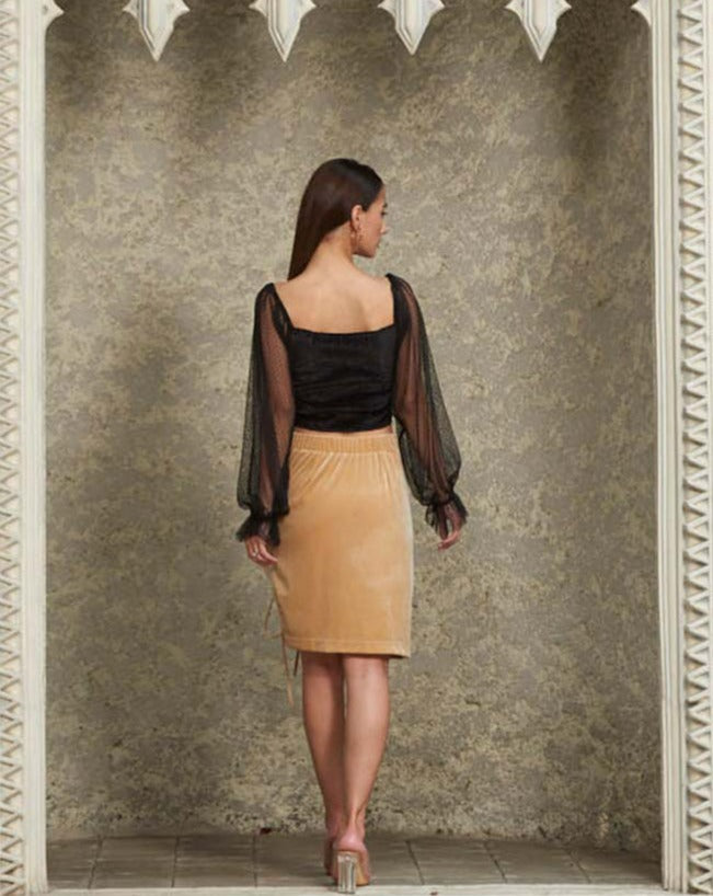 Gold Velvet Skirt