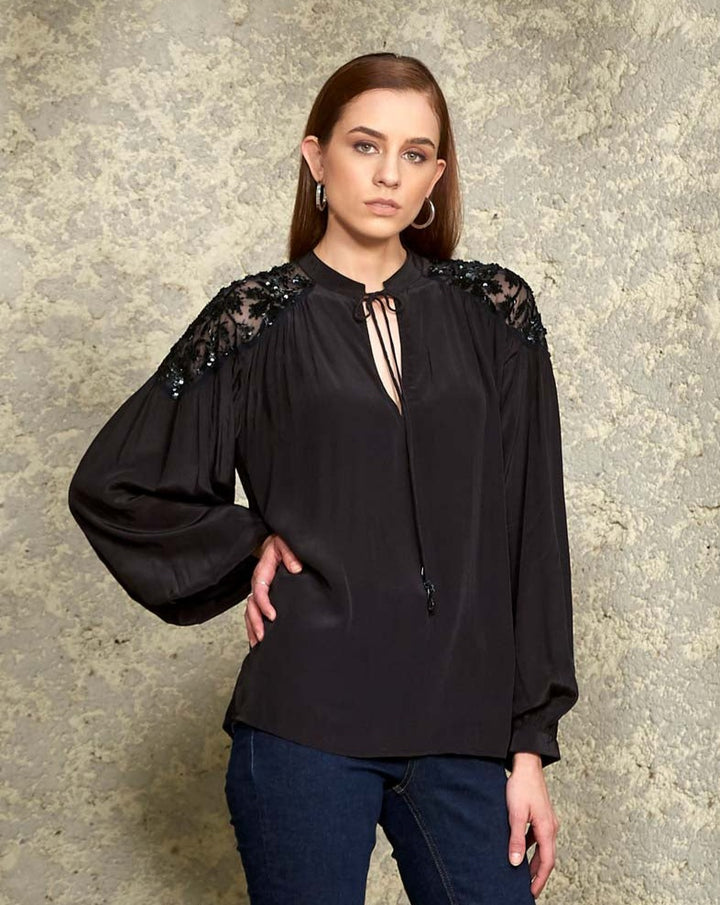 Sequin Black Top