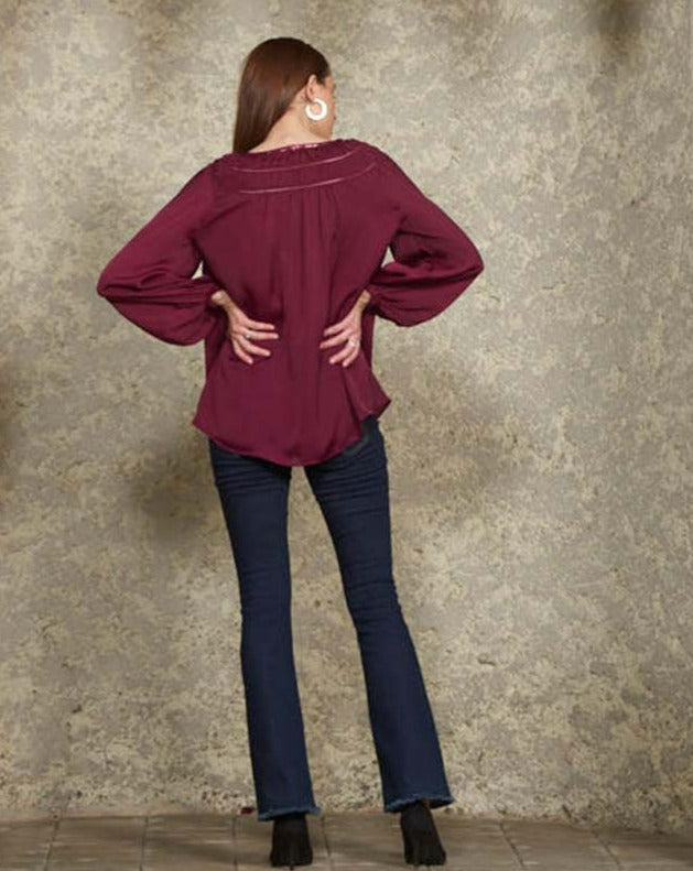 Maroon sequin Top
