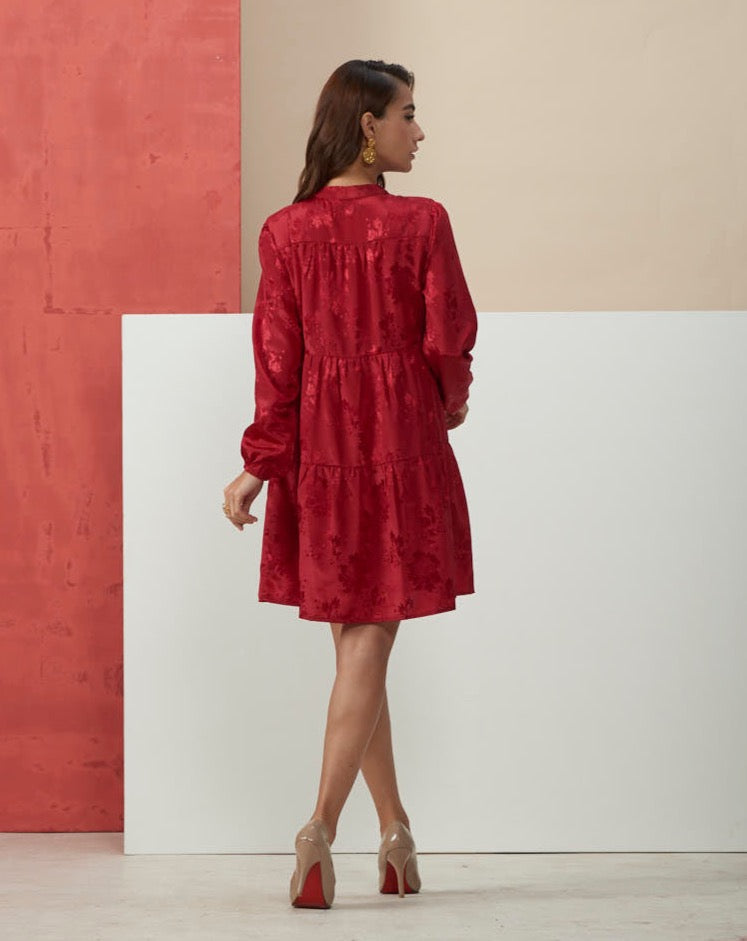 Red Jacquard Dress