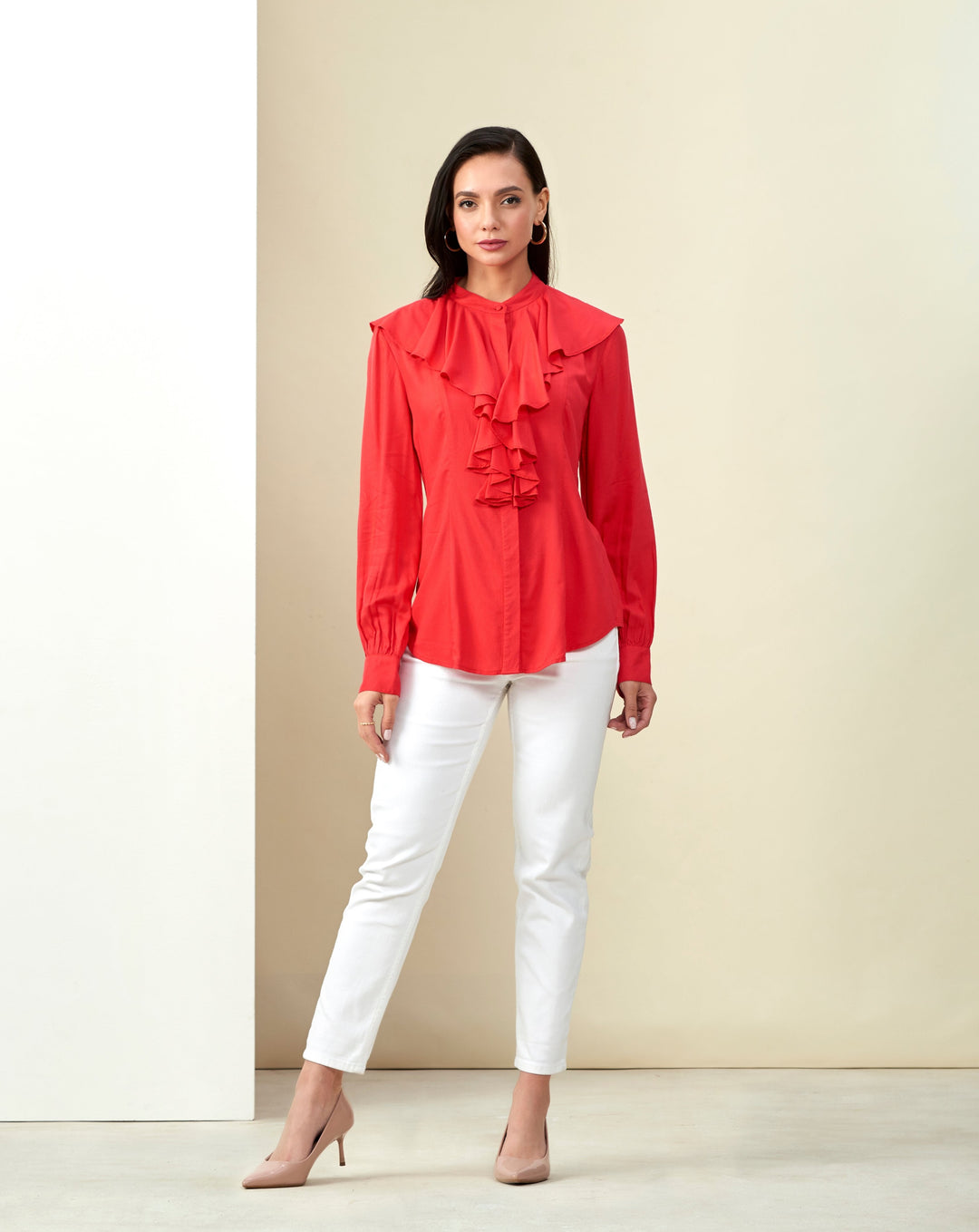 Red Ruffle Top
