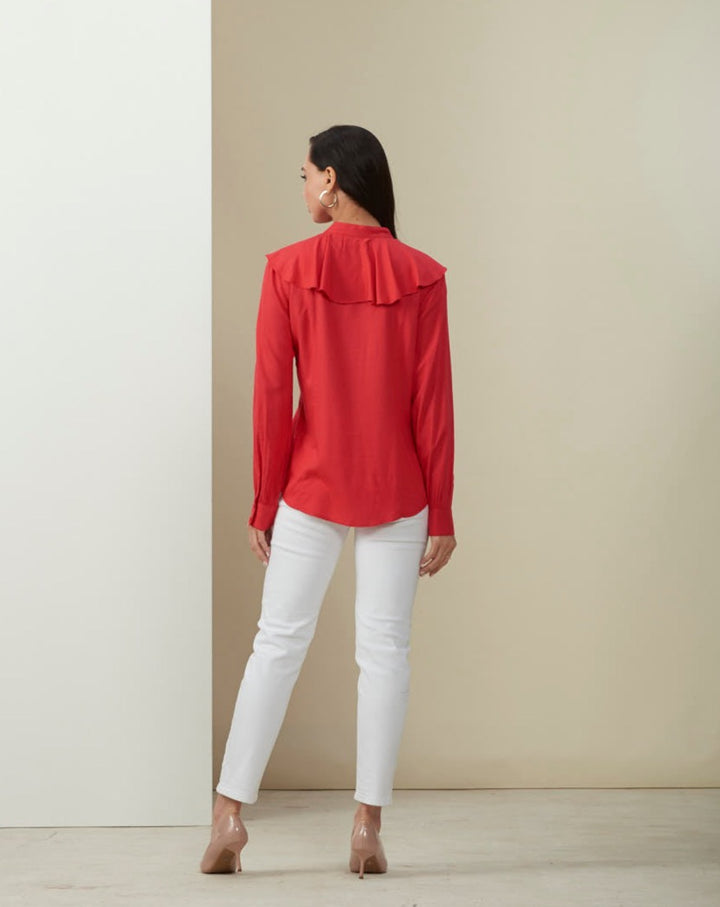 Red Ruffle Top