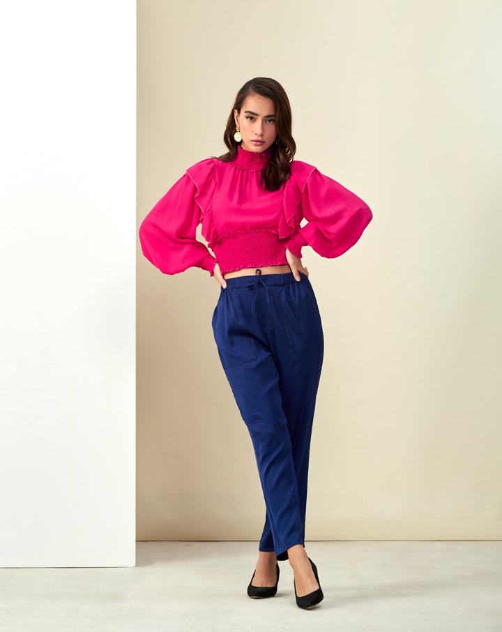 High-Neck Ruffle Top