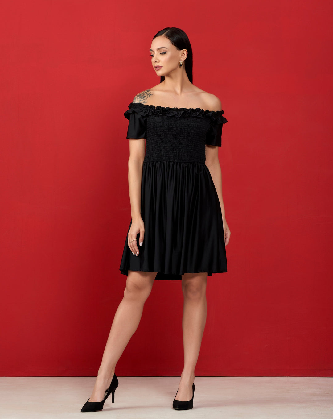 Black Smocking Dress