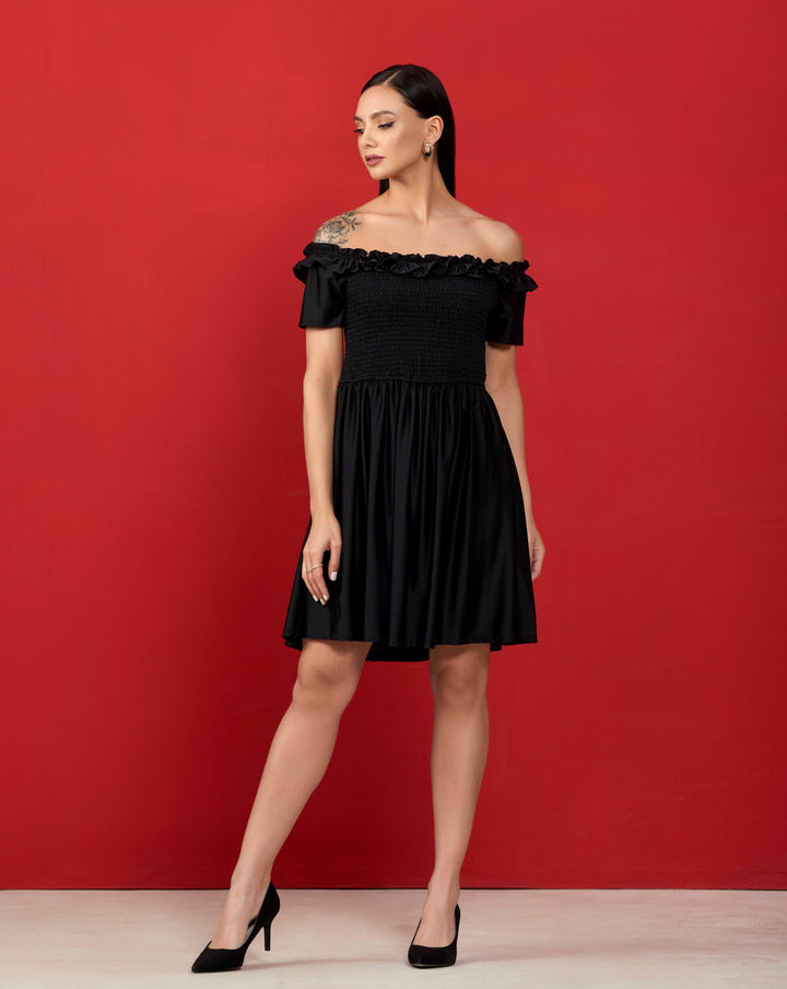Black Smocking Dress