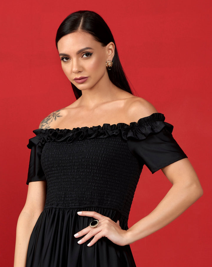 Black Smocking Dress