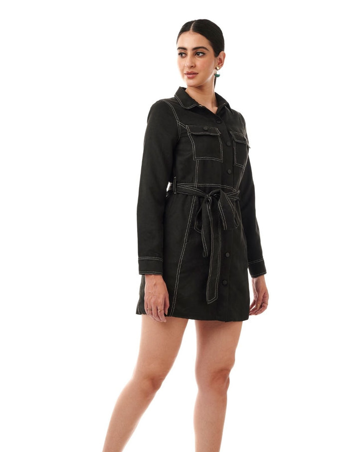 Bella Suede Coat Dress