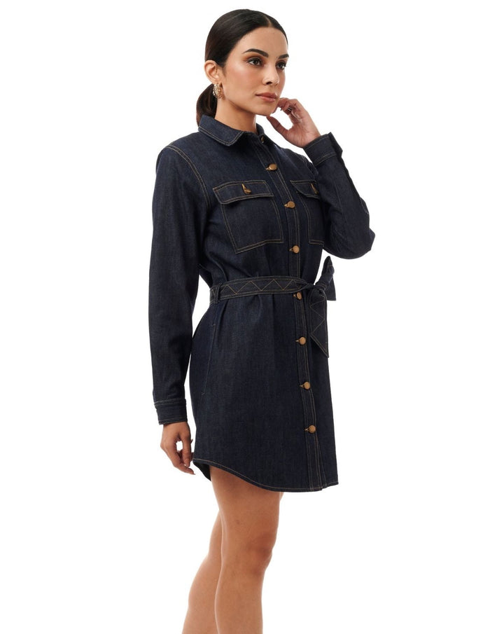 Indigo Denim Shirt Dress