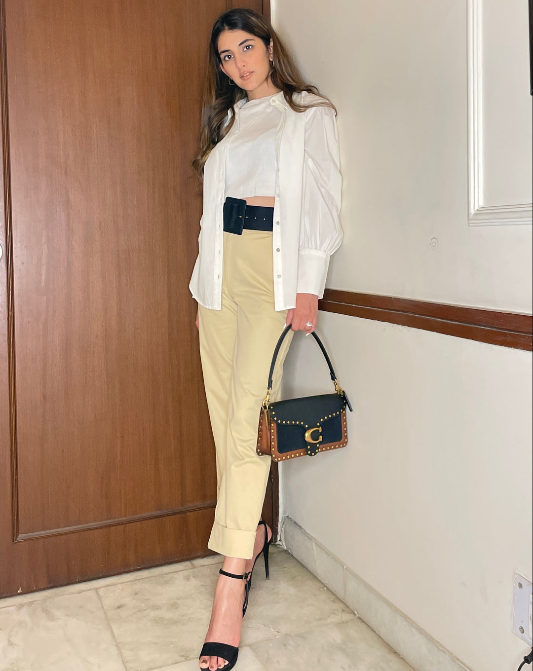 Beige Ankle Trousers