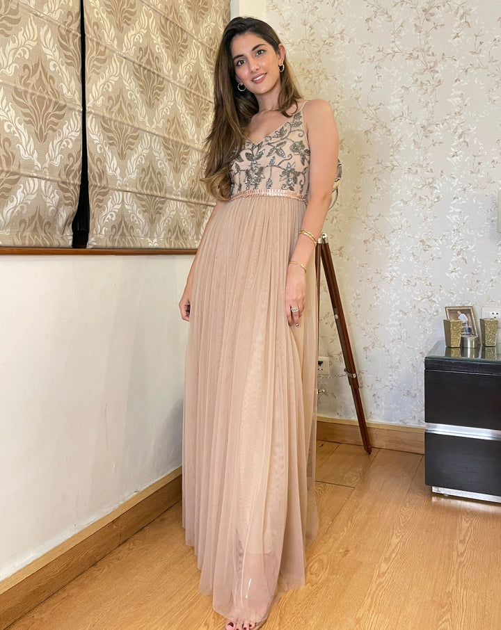 Ash Pink Net Gown