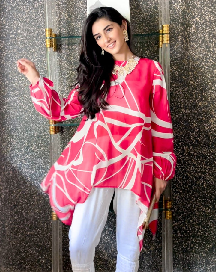 Coral Asymmetrical Top