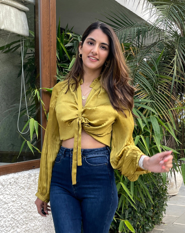 Gold Pleated Top