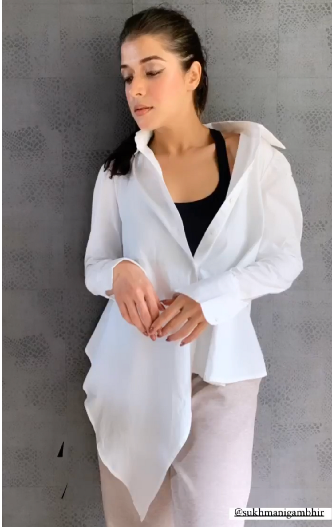 White Asymmetrical Shirt