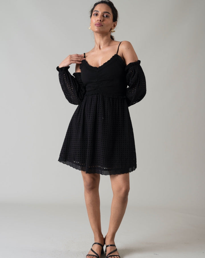 Nina Black Skater Dress