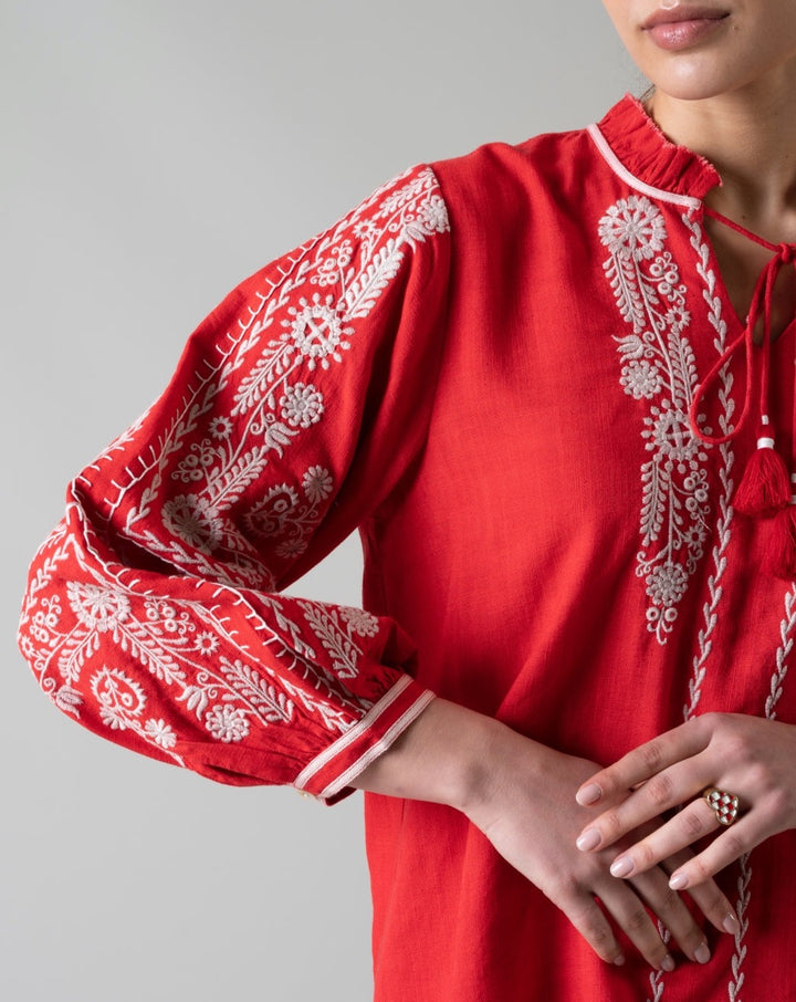 Tushita Mehta In Our Amelie Red Top