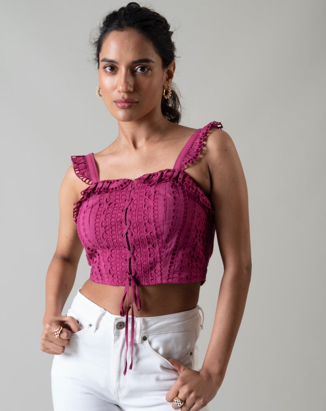 Sara Prune Crop Top