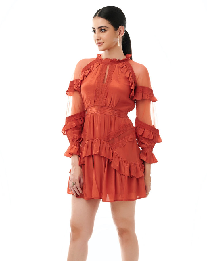 Amber Ruffle Short Dress