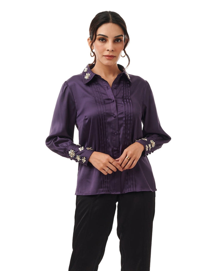 Imperial Embroidered Satin Shirt