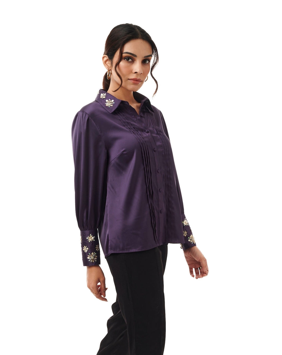 Imperial Embroidered Satin Shirt