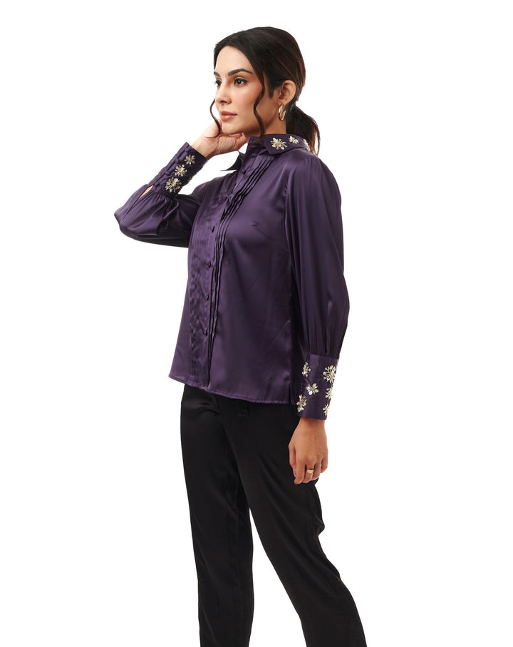 Imperial Embroidered Satin Shirt