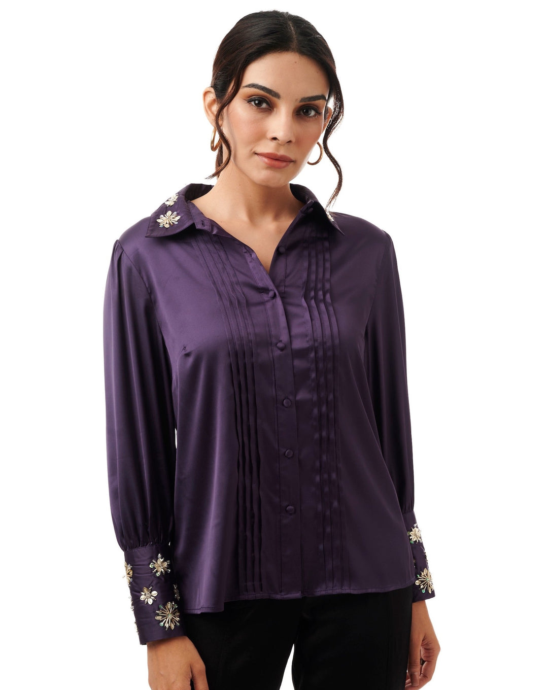 Imperial Embroidered Satin Shirt – Style Island
