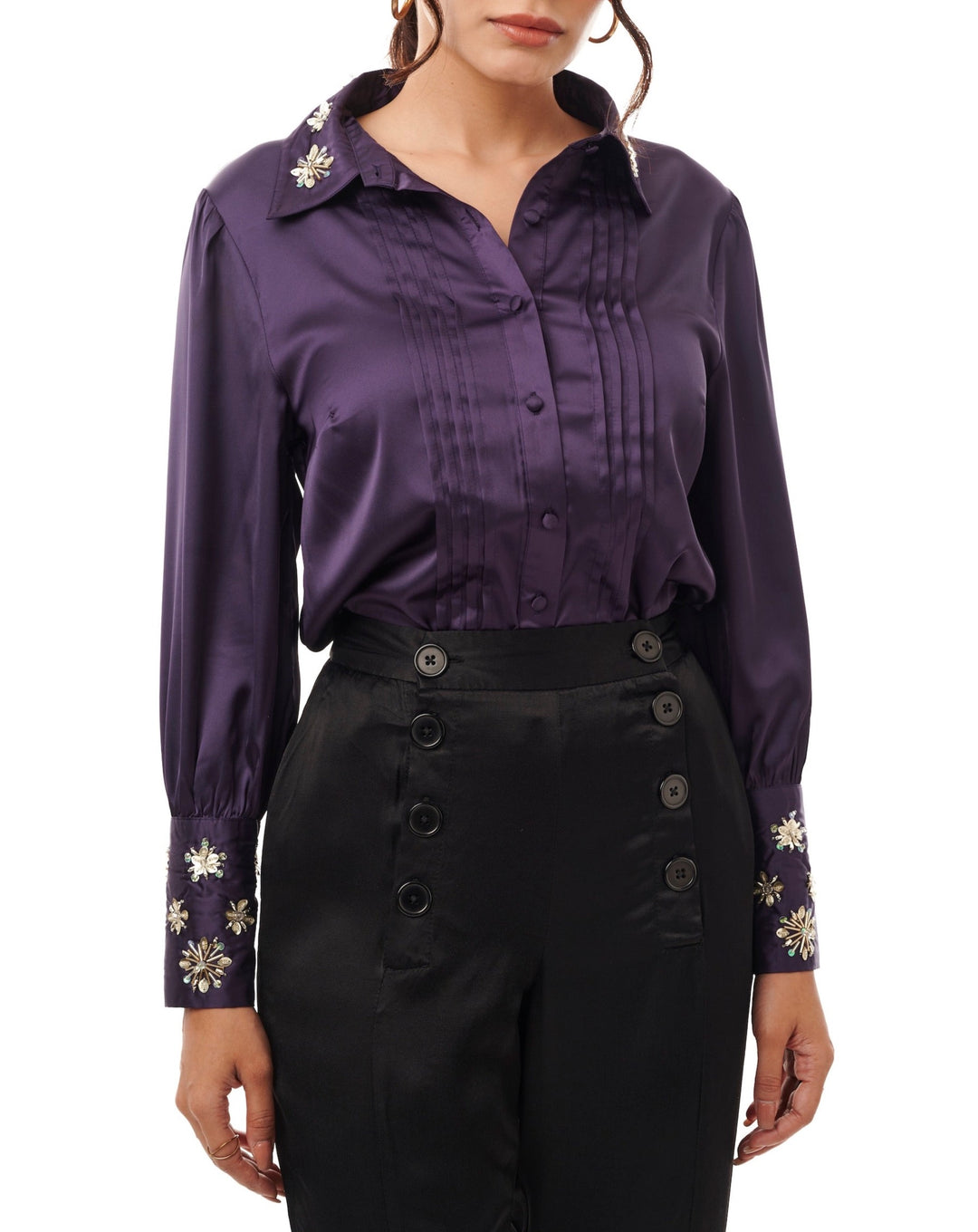 Imperial Embroidered Satin Shirt