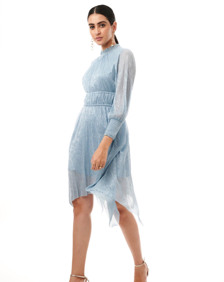 Marine Asymmetric Midi Dress