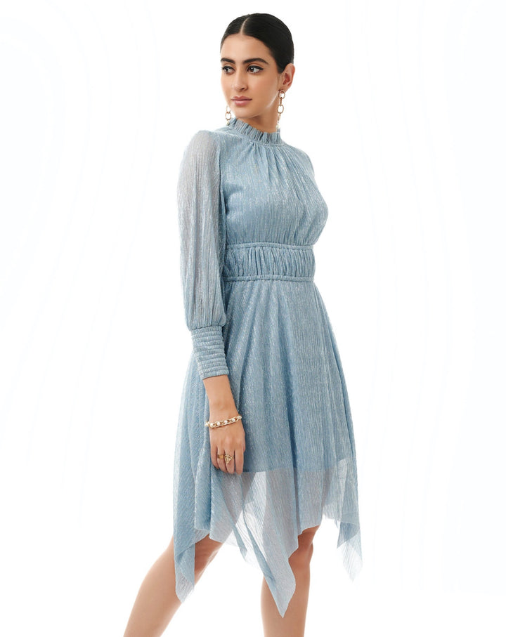 Marine Asymmetric Midi Dress