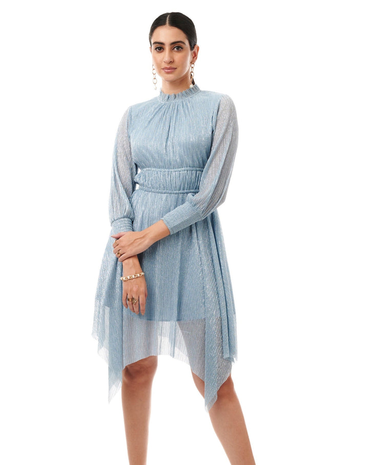 Marine Asymmetric Midi Dress