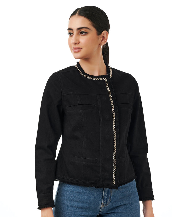 Elyna Black Denim Jacket